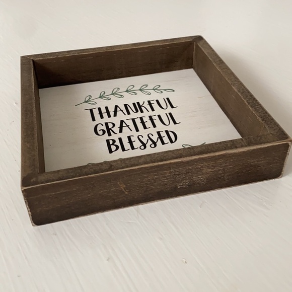 Magnolia Thankful Grateful Blessed Rustic Farmhouse Wood Sign Thanksgiving - Picture 5 of 6